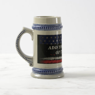 Chope À Bière Ajouter votre propre texte sur grunge American fla