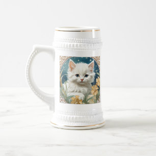 Chope À Bière Alphonse Mucha Art Nouveau Kitten