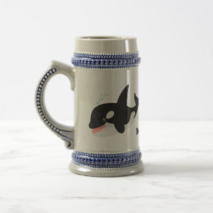 Chope À Bière Amusante baleine orque mignonne dessin animé
