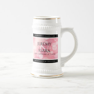 Chope À Bière Anniversaire Mariage élégant du 2ème 5ème Rose Qua
