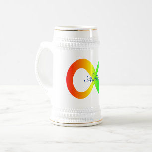 Chope À Bière Arc-en-ciel d'autisme