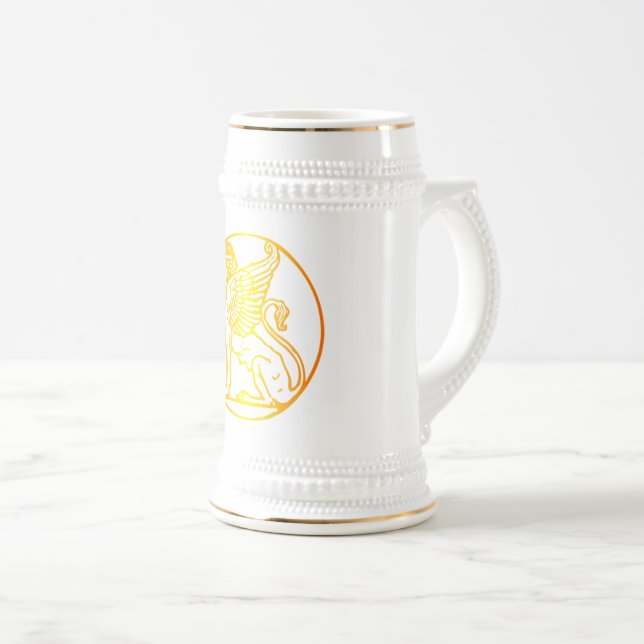Chope À Bière Argent Or (Devant droit)