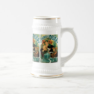 Chope À Bière Art Nouveau de Mucha : La la Meuse de Bieres De