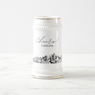 Chope À Bière Atlanta Bridal Party cadeau Skyline personnalisée