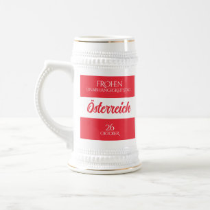 Chope À Bière Autriche Fête de l'Indépendance drapeau national a