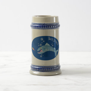 Chope À Bière Barracuda poisson affamé de la pêche dessin animé