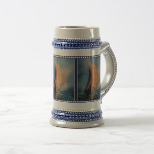 Chope À Bière Bateau viking naviguant sur mer/océan dans le brou