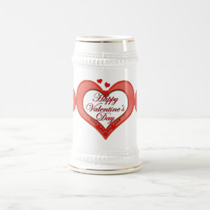 Chope À Bière Beaded Red Heart Valentine