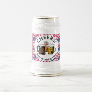 Chope À Bière Beers Cheers USA FLAG American Customisé Cartoon