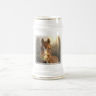 Chope À Bière Bière arabe Stein de cheval de châtaigne