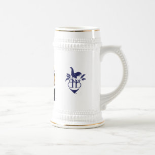 Chope À Bière Bière bleue 18oz Stein de poule