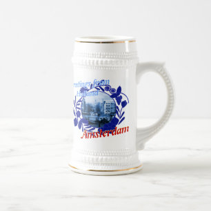 Chope À Bière Bière bleue Stein de Delft Amsterdam Hollande