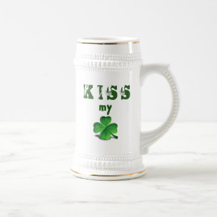 Chope À Bière Bière drôle Stein de shamrock de vert de Jour de