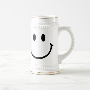 Chope À Bière Bière heureuse Stein de visage