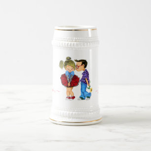 Chope À Bière Bière Stein avec couple romantique - Amour