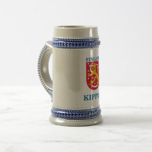 Chope À Bière Bière Stein avec la crête finlandaise