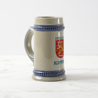 Chope À Bière Bière Stein avec la crête finlandaise