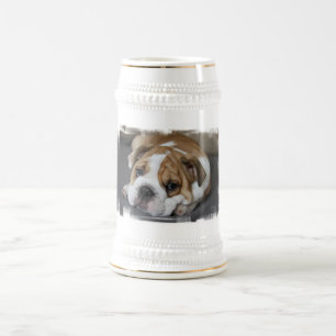 Chope À Bière Bière Stein de bouledogue de sommeil