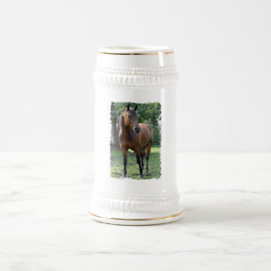 Chope À Bière Bière Stein de cheval de pur sang de baie