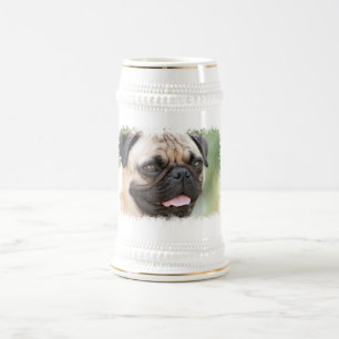 Chope À Bière Bière Stein de chien de carlin