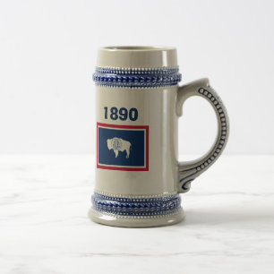 Chope À Bière Bière Stein de drapeau du Wyoming