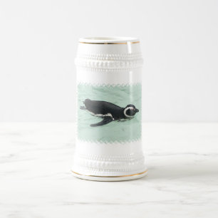 Chope À Bière Bière Stein de pingouin de natation