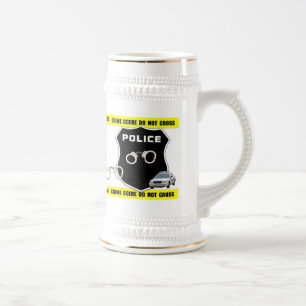 Chope À Bière Bière Stein de scène du crime de policier