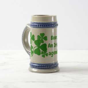 Chope À Bière Bière, un agenda irlandais, shamrock, trèfle vert