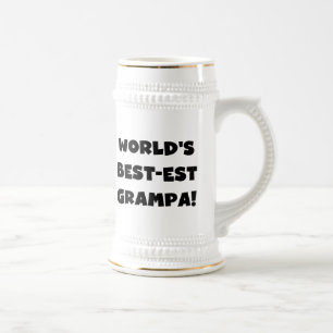 Chope À Bière Black Text Les meilleurs t-shirts Grampa du monde