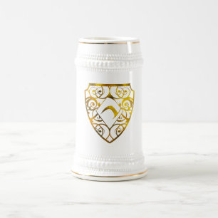 Chope À Bière Blanc de club de diamant/or 22 once Stein