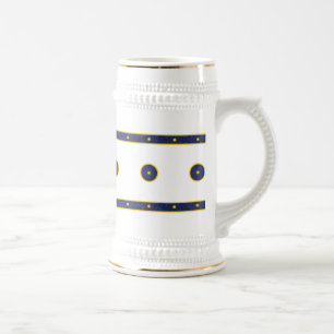 Chope À Bière Bleu foncé avec étoiles d'or