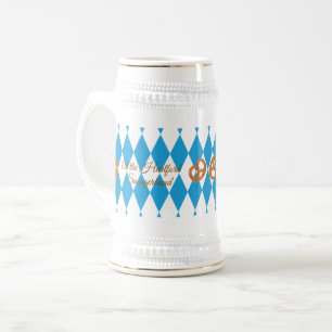 Chope À Bière Bleu Prost bavarois ! Prétzels NOM