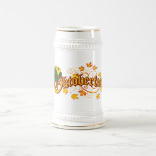 Chope À Bière Bock allemand en grès de la fête de la bière