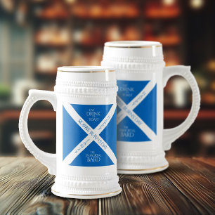 Chope À Bière Boire à manger et toast Robbie Burns Scottish Flag