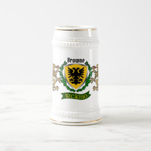 Chope À Bière Browne Irish Shield Personnalisé