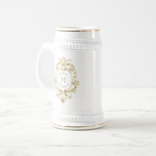 Chope À Bière Cadeau Baroque Doré pour Garçons d'Honneur