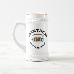 Chope À Bière Cadeau d'anniversaire vintage personnalisé