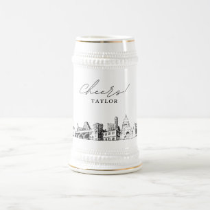 Chope À Bière Cadeau de la fête nuptiale d'Austin Skyline person