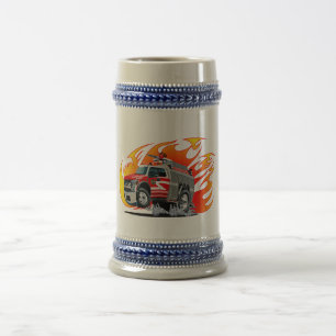 Chope À Bière Camion de pompiers de dessin animé