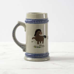 Chope À Bière Caricature de cheval de trait de Cute Clydesdale