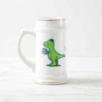 Caricature de dinosaure vert t rex