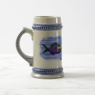 Chope À Bière Caricature de poisson de Piranha