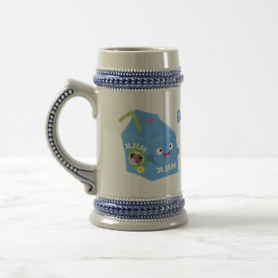 Chope À Bière Caricature en carton de lait joyeux