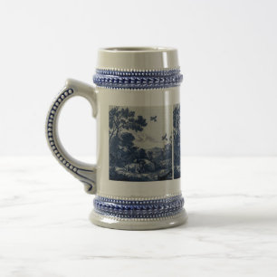Chope À Bière Carrelage bleu Delft - Bovins et oiseaux