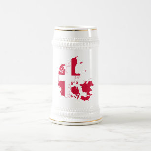 Chope À Bière Carte Drapeau Danemark