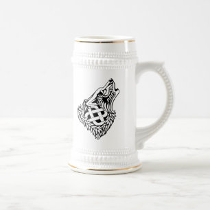 Chope À Bière Celtic hurlant Knotwork de loup