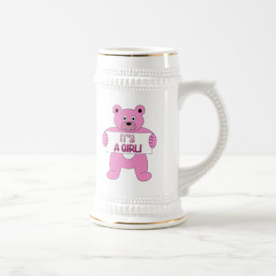 Chope À Bière C'est une fille rose ours