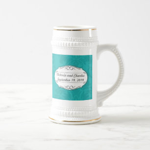 Chope À Bière Chartreuse moderne Turquoise Mariage damassé