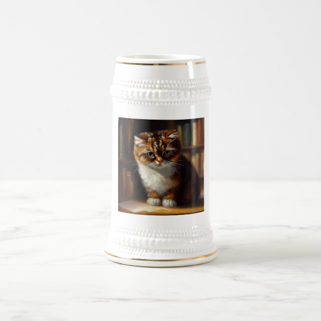 Chope À Bière Chat Cymric (Centre)