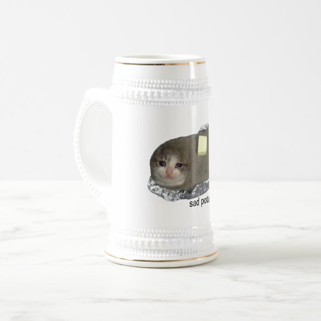 Chope À Bière Chat de pommes de terre triste (Devant gauche)